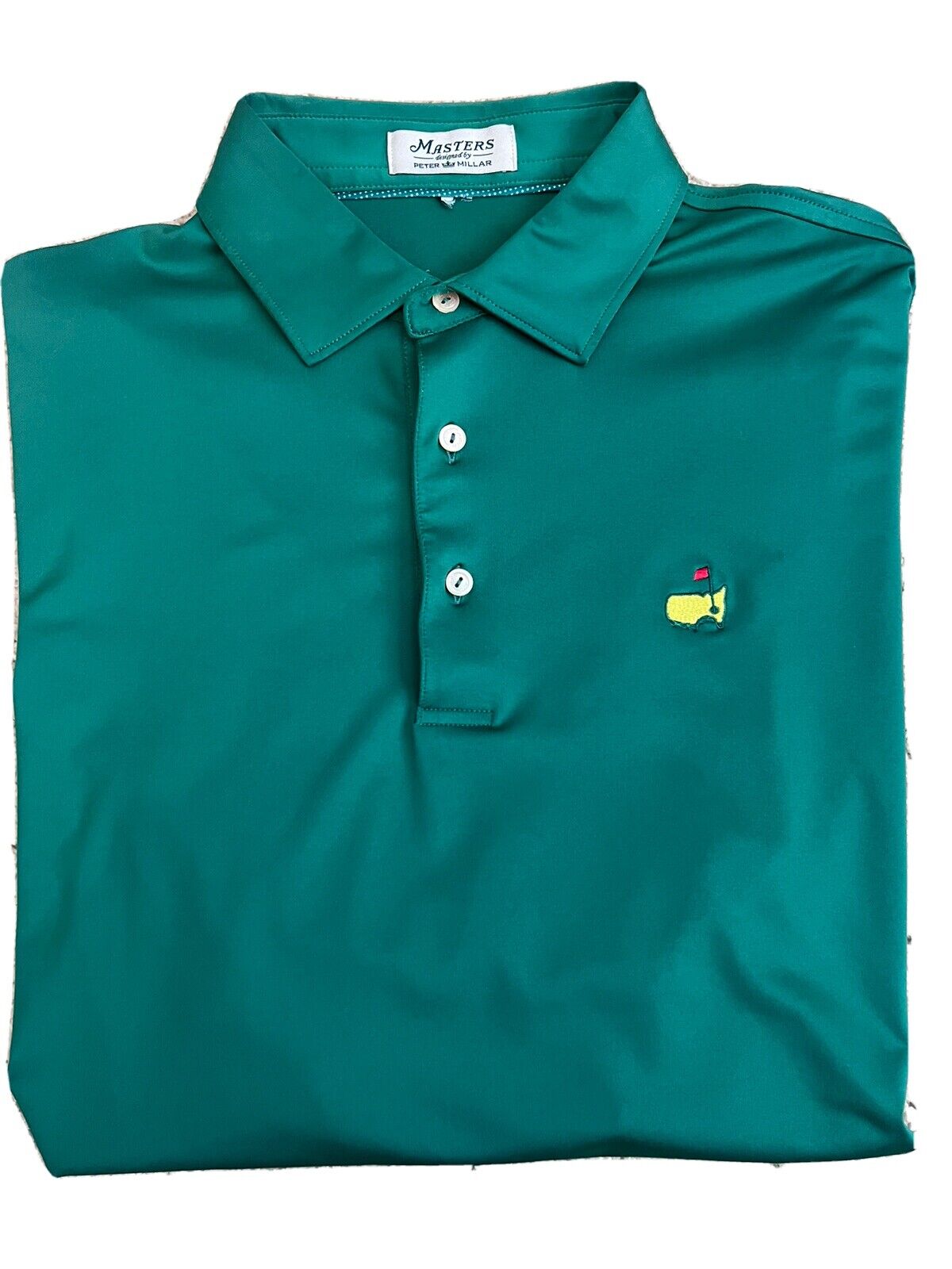 Peter Millar Mens Large Masters Short Sleeve Golf Polo - Masters Green