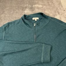 Peter Millar Sweater Mens XXL 2XL Green Teal Pullover Quarter Zip Sweatshirt picture