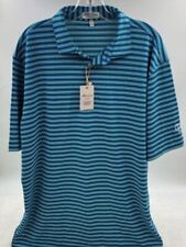 Peter Millar Summer Comfort Blue Green Stripe Polo Golf Shirt XL Father’s day picture