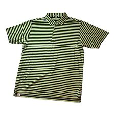 Peter Millar Crown Men's Striped Polo Shirt Golf Green Blue Short Sleeve Size L picture