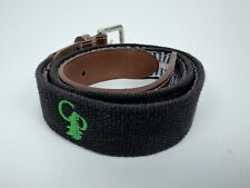 32 Peter Millar Embroidered Woven Belt Calusa Pines Golf Club Black Green picture