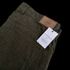 Peter Millar Cotton Stretch Flannel Five Pocket Pants Loden Green Size 34 $158 picture