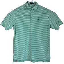 Peter Millar Summer Comfort Golf Polo Mens Large Green White Stripe Cabo Del Sol picture
