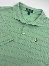 Peter Millar Masters Golf Polo Shirt Adult Mens Medium Green Striped Stretch picture