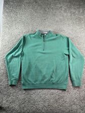 Peter Millar Sweater Mens Large Green Cotton 1/4 Zip Long Sleeve Pullover picture