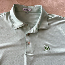 Peter Millar Mens Shirt XL Summer Comfort Green Geometric Print Golf LOGO picture