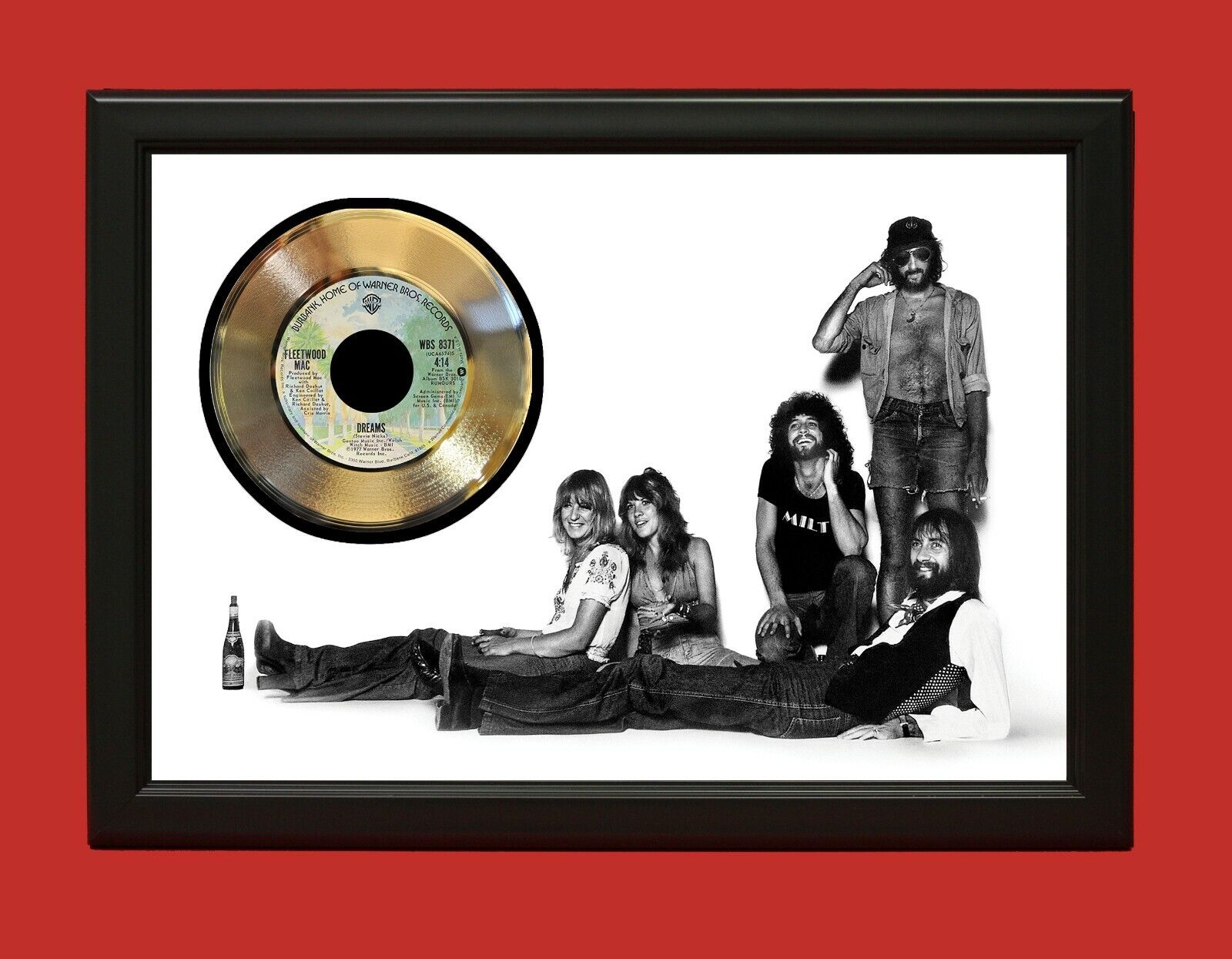 Fleetwood Mac Poster Art Wood Framed 45 Gold Record Display C3