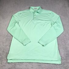 Peter Millar Shirt Mens M Mint Green Long Sleeve Summer Comfort Performance Polo picture