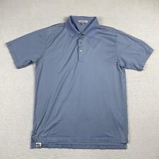 Peter Millar Polo Shirt Mens Large Blue Green Stripes Golfer Preppy Workwear picture