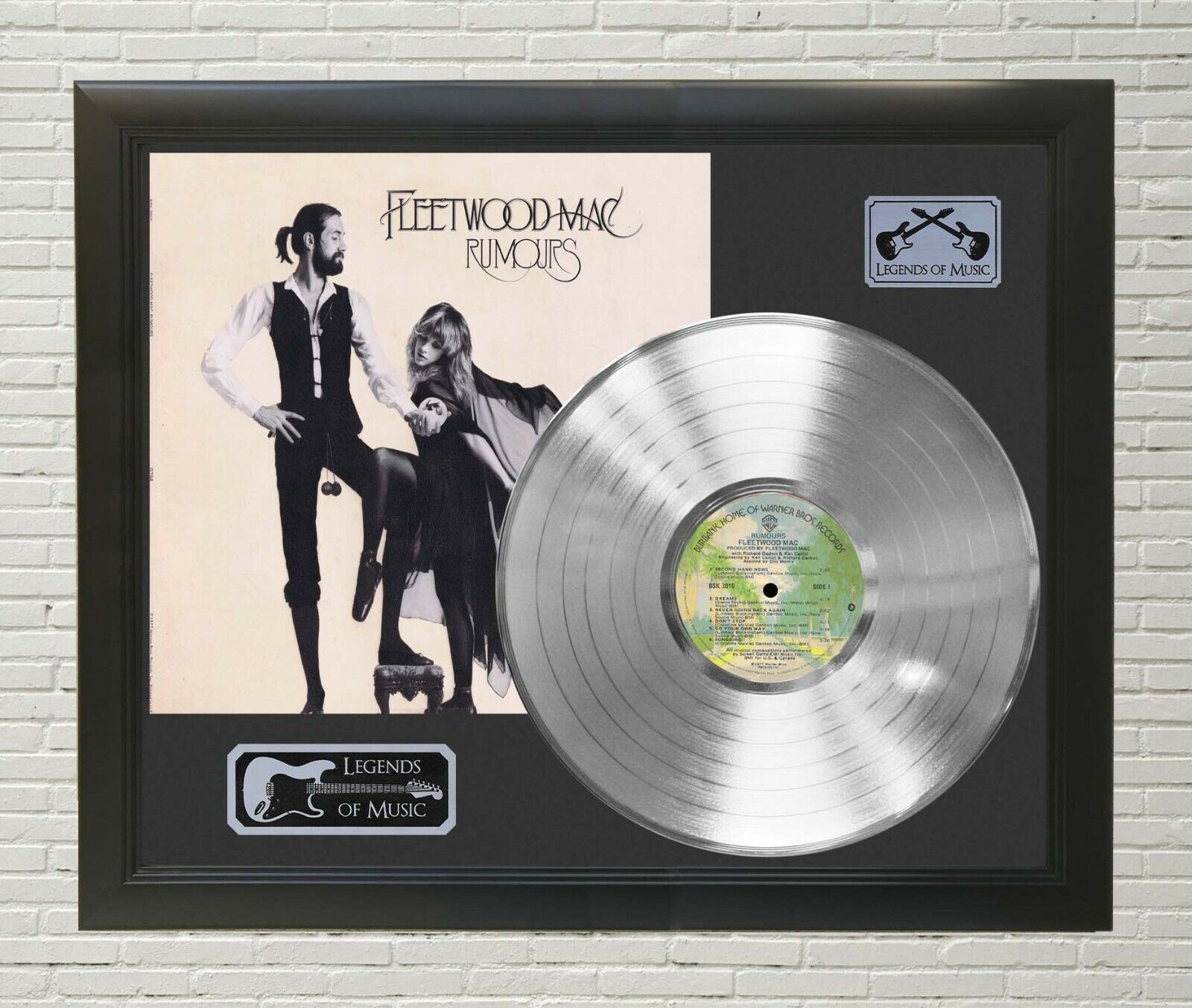 Fleetwood Mac Framed Black wood Legends Of Music Platinum LP Record Display 