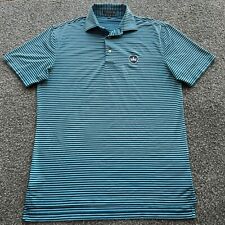 Peter Millar Polo Shirt Mens Small Green Striped Tour Issued Summer Comfort Golf picture