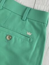Peter Millar Crown Sport Shorts Mens 32 (34) Green Performance Golf Activewear picture