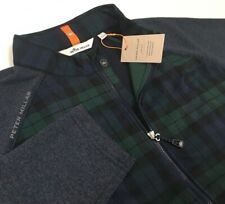 Peter Millar Blackwatch Green Tartan Plaids Golf Knit Sweater Windbreaker Jacket picture