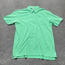 Peter Millar Polo Shirt Large Green Short Sleeve Golf Pima Cotton Mens picture