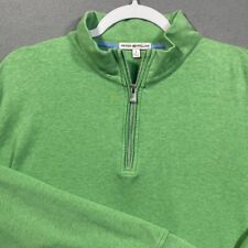 Peter Millar Sz Large 1/4 Quarter Zip Mens Golf Pullover Sweater Green picture