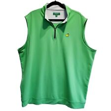 Peter Millar Men's XXL Masters Golf 1/2 Zip Vest Green 2XL Pullover Spandex Poly picture