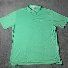 Peter Millar Shirt Mens XL Green Striped Featherweight Golf Performance Logo picture