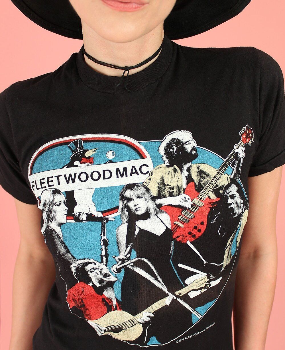1979 Fleetwood Mac The Tusk World Tour T-Shirt reprint black tee Unisex NH10092