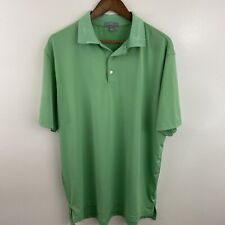 Peter Millar Summer Comfort Polo Shirt Mens L Green Knit Polyester Blend Stretch picture