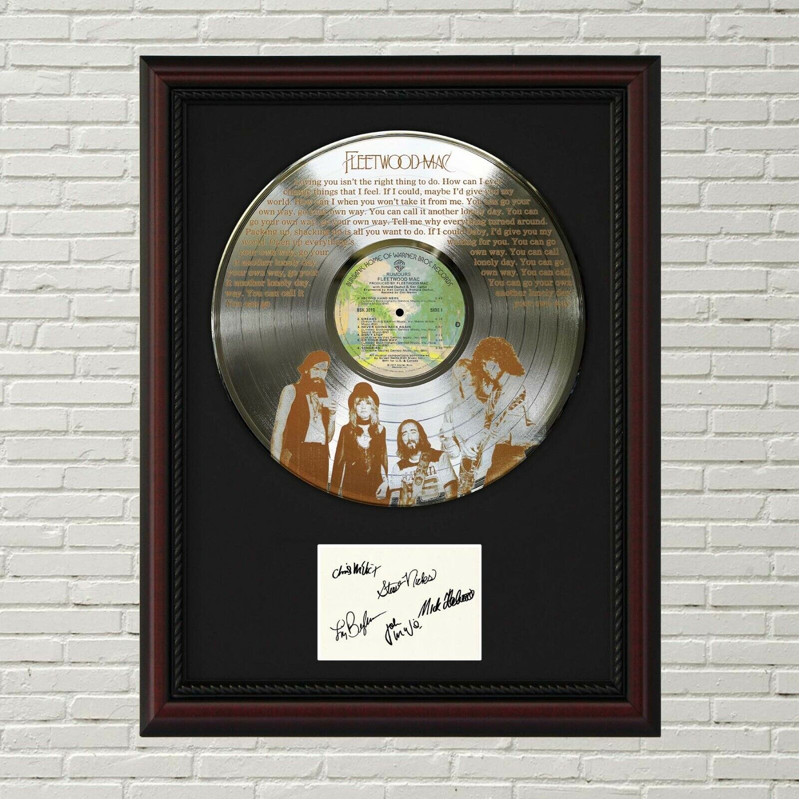 Fleetwood Mac - Go Your Own Way Silver LP Framed Signature Card Display