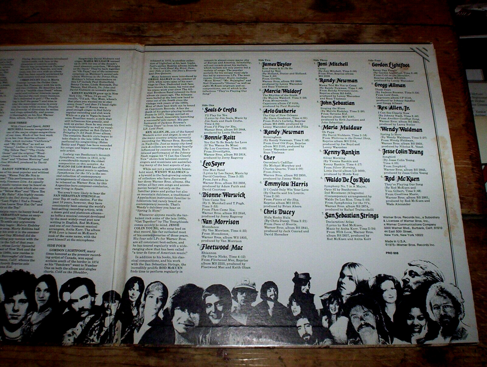 WB PROMO 2 LP w/ Cher JAMES TAYLOR Bonnie Raitt JONI MITCHELL Fleetwood Mac NM-