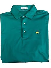 Peter Millar Mens Large Masters Short Sleeve Golf Polo - Masters Green picture